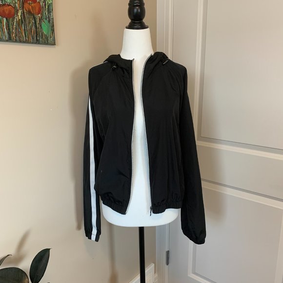 Forever21 Windbreaker Jacket, Black, Hoodie, Small - Picture 1 of 6